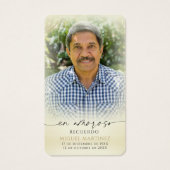 Our Lady of Guadalupe Funeral Spanish Prayer Cards Visitekaartje (Achterkant)