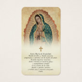 Our Lady of Guadalupe Funeral Spanish Prayer Cards Visitekaartje (Voorkant)