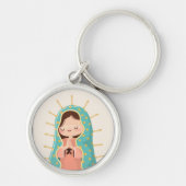 Our Lady of Guadalupe Kawaii Style Sleutelhanger (Voorkant)