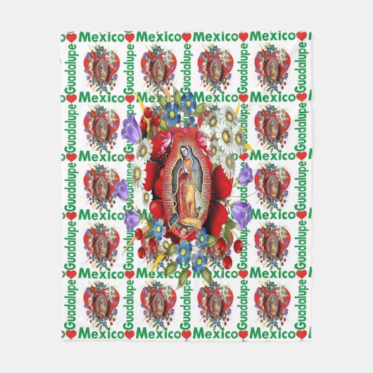 Our Lady of Guadalupe Mexican Aztec Virgin Mary Fleece Deken (Voorkant)
