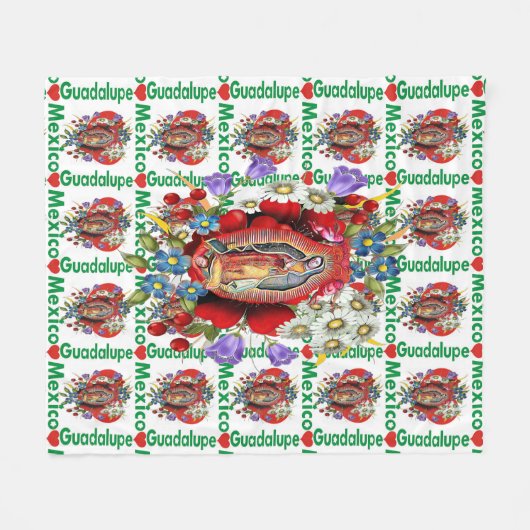 Our Lady of Guadalupe Mexican Aztec Virgin Mary Fleece Deken (Voorkant (Horizontaal))