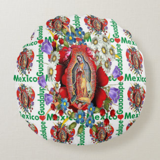 Our Lady of Guadalupe Mexican Aztec Virgin Mary Rond Kussen