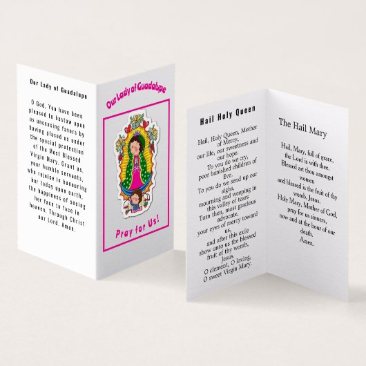 Our Lady of Guadalupe Prayer Card Kaart (Binnen en buitenkant)
