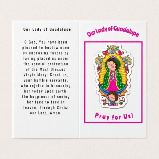 Our Lady of Guadalupe Prayer Card Kaart (Buitenkant ongevouwen)