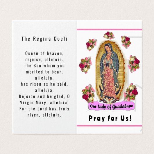 Our Lady of Guadalupe Prayer Card Kaart (Buitenkant ongevouwen)