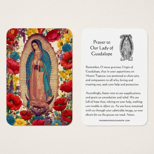 Our Lady of Guadalupe Prayer Holy Card Visitekaartje (Voorkant /achterkant)