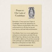 Our Lady of Guadalupe Prayer Holy Card Visitekaartje (Achterkant)