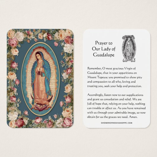 Our Lady of Guadalupe Prayer Holy Card Visitekaartje (Voorkant /achterkant)