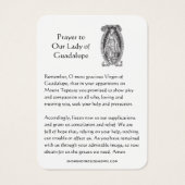 Our Lady of Guadalupe Prayer Holy Card Visitekaartje (Achterkant)