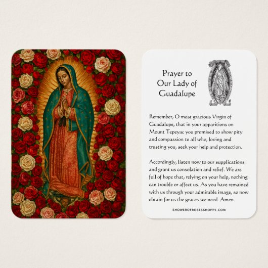 Our Lady of Guadalupe Prayer Holy Card Visitekaartje (Voorkant /achterkant)