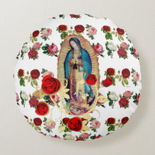 Our Lady of Guadalupe Rozen Maagd Mary Saint Rond Kussen