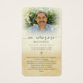 Our Lady of Guadalupe Spanish Memorial Prayer Card Visitekaartje (Achterkant)