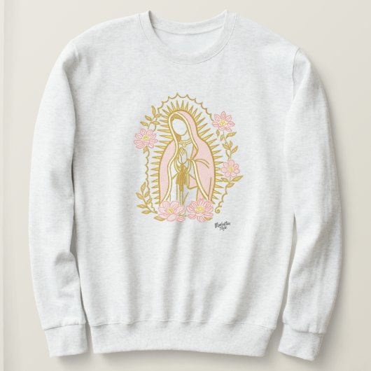 Our Lady of Guadalupe sweatshirt Virgin Mary flora (Design voorkant)