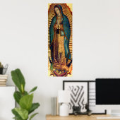 Our Lady of Guadalupe Tilma Afbeelding 12x36 Virge Poster (Thuiskantoor)