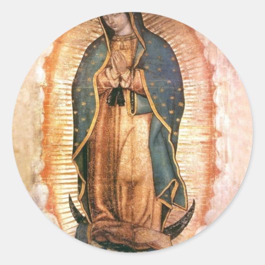 Our Lady Of Guadalupe Vintage Ronde Sticker (Voorkant)
