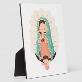 Our Lady of Guadalupe with angel Kawaii Style Fotoplaat