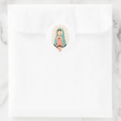 Our Lady of Guadalupe with angel Kawaii Style Ronde Sticker (Tas)