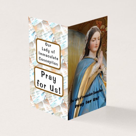 Our  Lady of  Immaculate  Conception Prayer Card Kaart (Buitenkant)