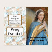 Our  Lady of  Immaculate  Conception Prayer Card Kaart (Buitenkant ongevouwen)