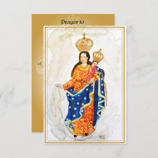Our Lady of Las Lajas Prayer/Holy Card Informatiekaartje (Voorkant / Achterkant)