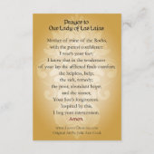 Our Lady of Las Lajas Prayer/Holy Card Informatiekaartje (Achterkant)