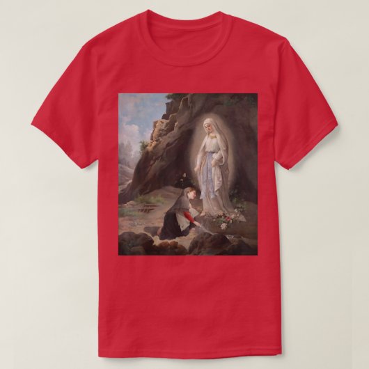 Our Lady of Lourdes St Bernadette Immaculate Mary  T-shirt (Design voorkant)