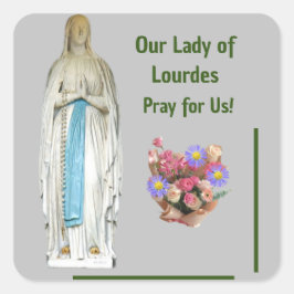 \our Lady of Lourdes Vierkante Sticker