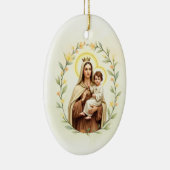 Our Lady of Mount Carmel God's Peace and Blessings Keramisch Ornament (Rechts)