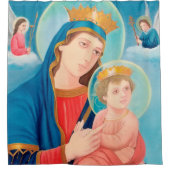 Our Lady of Perpetual Help Catholic Douchegordijn (Voorkant)
