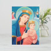 Our Lady of Perpetual Help Catholic Feestdagenkaart (Staand voorkant)