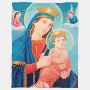 Our Lady of Perpetual Help Catholic Fleece Deken