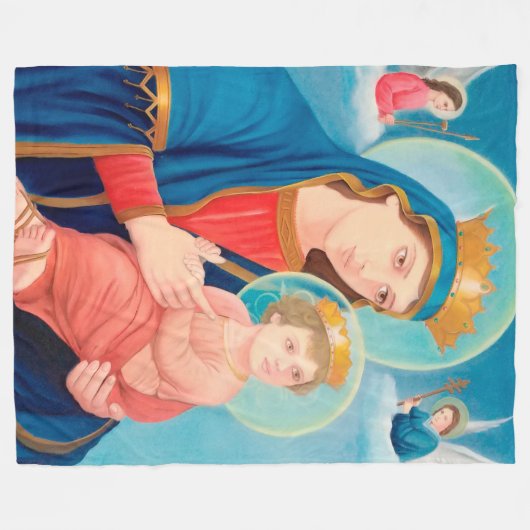 Our Lady of Perpetual Help Catholic Fleece Deken (Voorkant (Horizontaal))