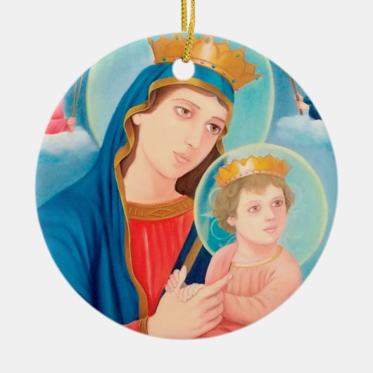 Our Lady of Perpetual Help Catholic Keramisch Ornament (Voorkant)