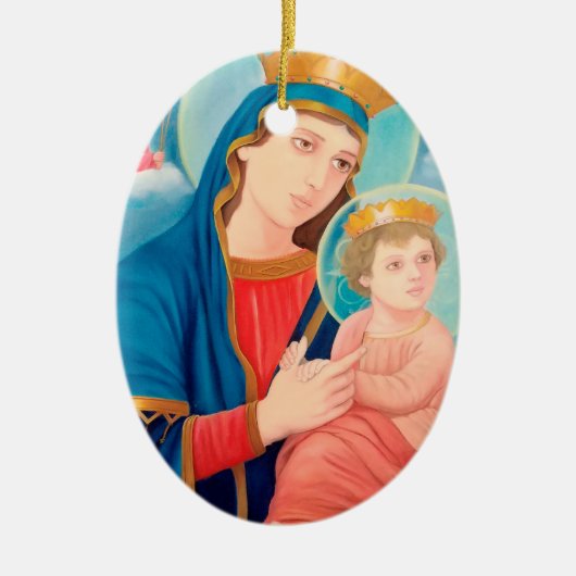 Our Lady of Perpetual Help Catholic Keramisch Ornament (Voorkant)