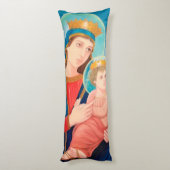 Our Lady of Perpetual Help Catholic Lichaamskussen (Achterkant (Verticaal))