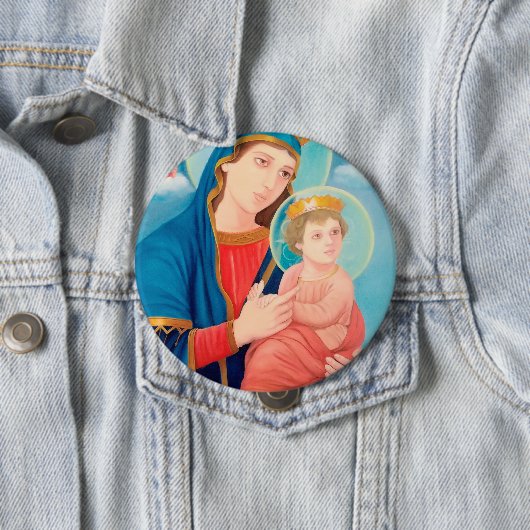 Our Lady of Perpetual Help Catholic Ronde Button 4,0 Cm (In situ)