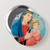 Our Lady of Perpetual Help Catholic Ronde Button 4,0 Cm (Voorkant /achterkant)