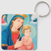 Our Lady of Perpetual Help Catholic Sleutelhanger (Achterkant)