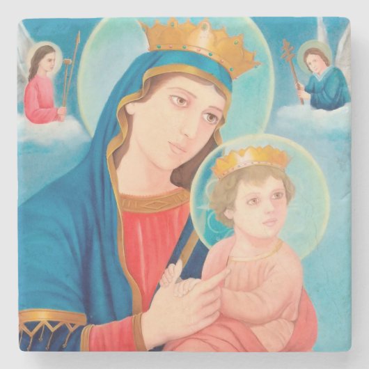 Our Lady of Perpetual Help Catholic Stenen Onderzetter (Voorkant)