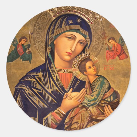 Our Lady Of Perpetual Help Ronde Sticker (Voorkant)
