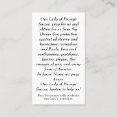 Our Lady of Prompt Succor Prayer Card Contactkaartje (Achterkant)