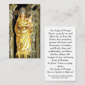 Our Lady of Prompt Succor Prayer Card Contactkaartje (Voorkant / Achterkant)