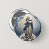 Our Lady of the Assumption Ronde Button 5,7 Cm (Voorkant /achterkant)