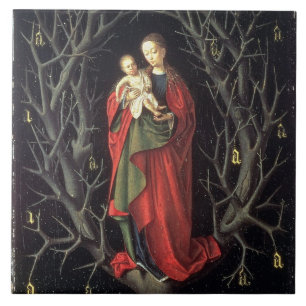 Our Lady of the Dry Tree c.1450 (olie op het panee Tegeltje
