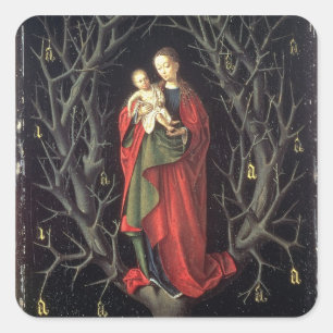 Our Lady of the Dry Tree c.1450 (olie op het panee Vierkante Sticker