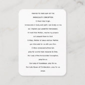 Our Lady of the Immaculate Conception Prayer Card Visitekaartje (Achterkant)