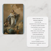 Our Lady of the Immaculate Conception Prayer Card Visitekaartje (Voorkant / Achterkant)
