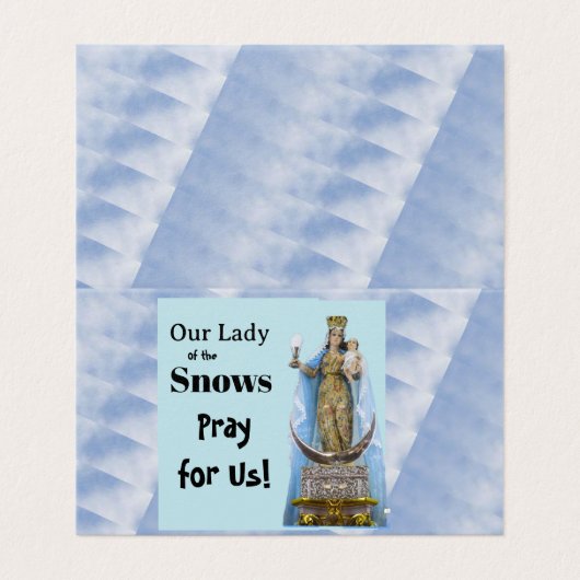  Our Lady of the Snows Prayer Card Kaart (Buitenkant ongevouwen)