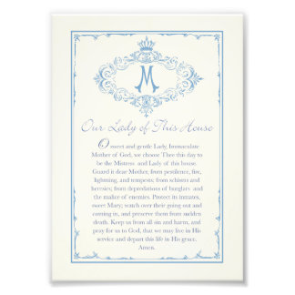 Our Lady of This House Prayer Printable 5x7 Foto Afdruk