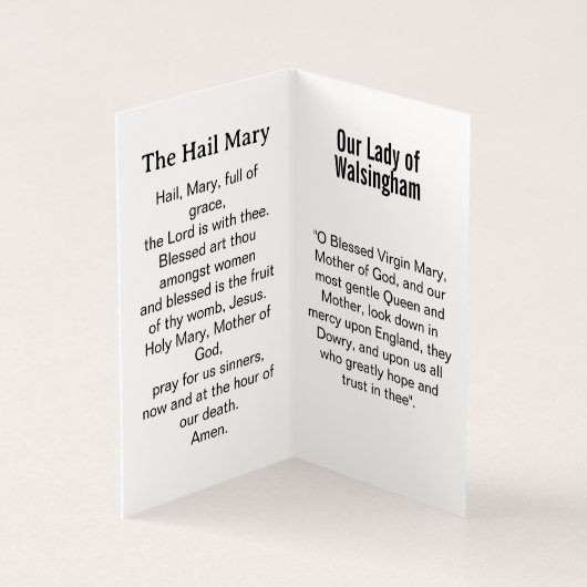 Our Lady of Walsingham Prayer Card Kaart (Binnen)